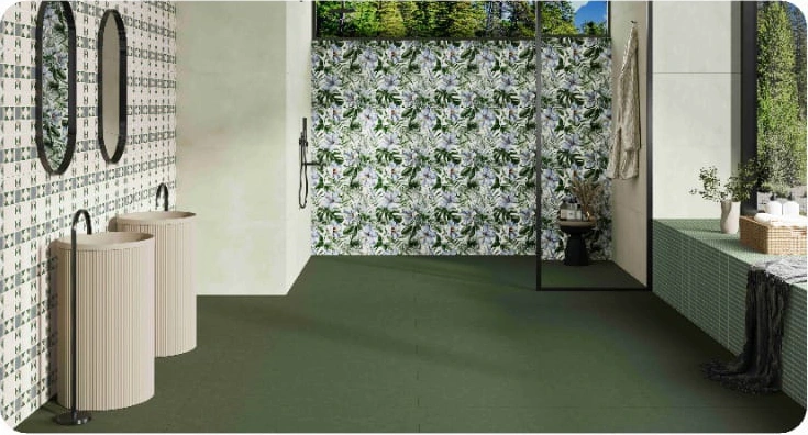 Green & geometry — Bathroom combination