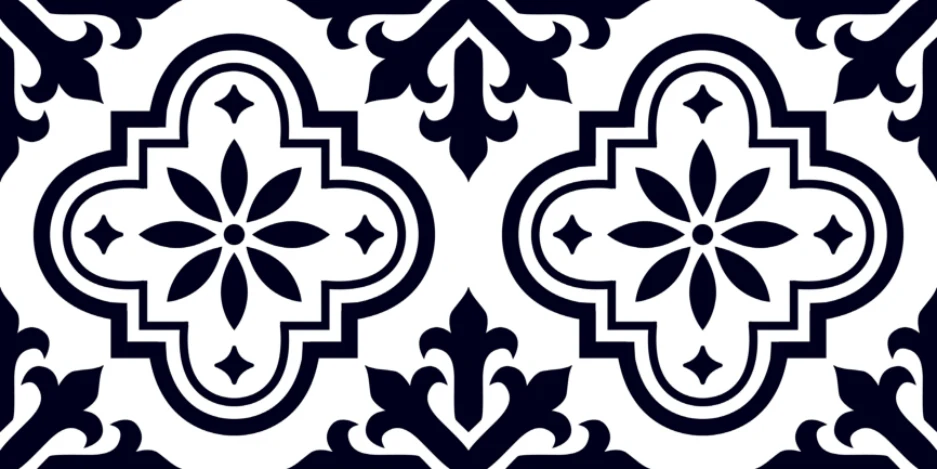 CHARCOAL PETALS porcelain tile