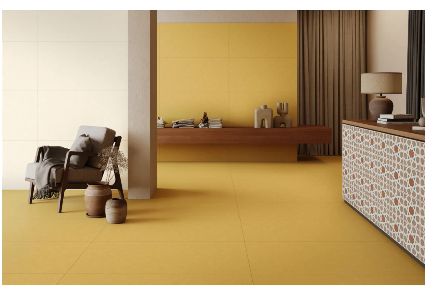 SPIRAL MUSTARD — Coordinated room preview 1